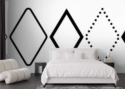 rhombus shape set isolated on white background Wall mural