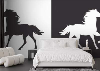 Illustration vector graphics of horse icon Wall mural