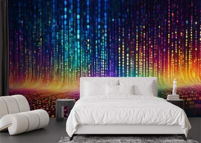 A colorful, abstract image with many dots of different colors Wall mural