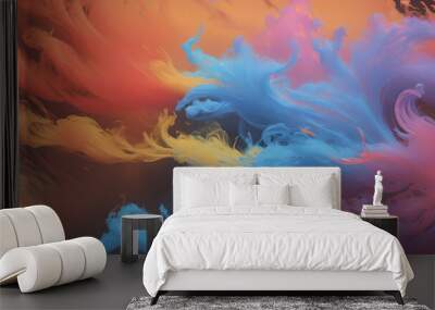 Smoke colorful wallpaper background Wall mural