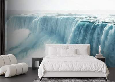 Niagara Falls Famous and beautiful places in the United States and Canada. on a white background Wall mural