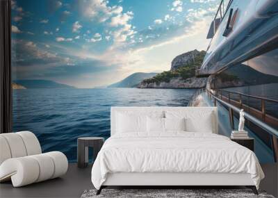 Yacht view in the sea Wall mural