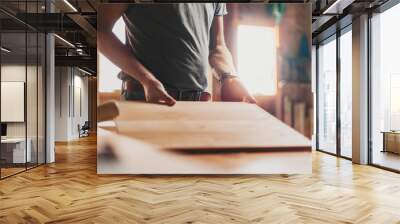 Artisan Carpenter Working in his Workshop Wall mural