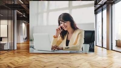 Businesswoman at the office Wall mural