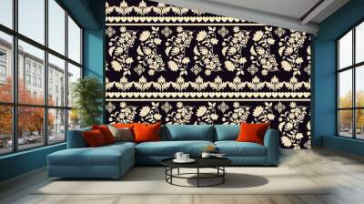 Native american pattern Tribal Fabric pattern background Fabric Handmade embroidery ethnic design, abstract American tribal fabric, modern background for rugs, pillowcases, shirts, pants, and more. Wall mural