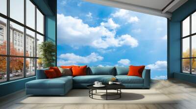 Beautiful blue sky cloudsfor background. Panorama of sky. Wall mural