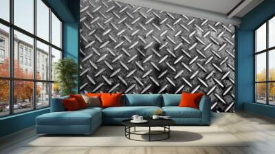 Background of metal diamond plate Wall mural