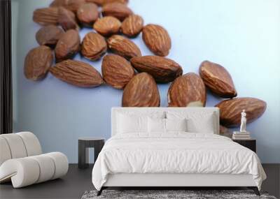 Almond isolated. Nuts on white background. Wall mural