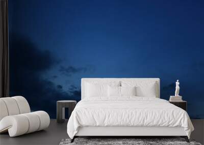 black cloud on blue night sky Wall mural