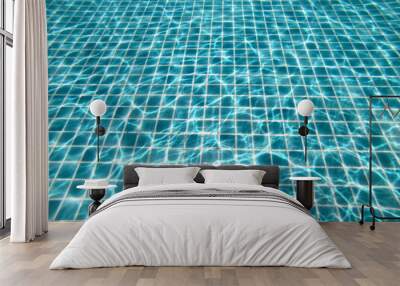 blue swimming pool, beautiful pool texture background Wall mural