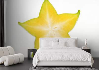 carambola, star fruit isolated on white background Wall mural