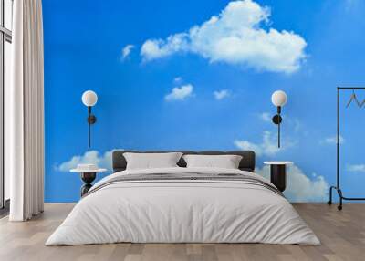 clear blue sky with white cloud, good weather in the morning have a nice day Wall mural