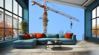 construction site building industry with machinery crane Wall mural