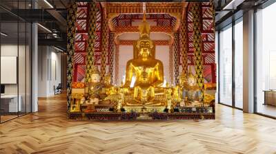 golden buddha statue in wat suan dok temple, chiang mai Wall mural