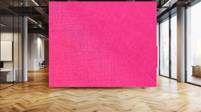 pink hemp viscose natural fabric cloth color, sackcloth rough texture of textile fashion abstract background Wall mural