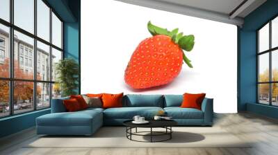 red strawberry fruit isolated on white background Wall mural