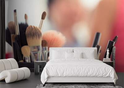 sets makeup brush for professional makeup artist Wall mural