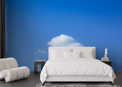 single cloud on clear blue sky Wall mural