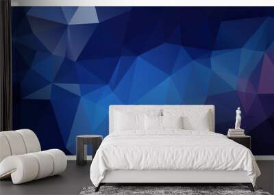 Vector polygon triangle mosaic background in dark colors Wall mural