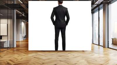 Back view of standing Businessman isolated on white. Created with Generative AI technology Wall mural