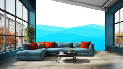 Blue Wave Water Element Vector Background Curve Border Frame Wallpaper Presentation Education Business Design Ocean Sea Layers Overlap Gradient Flat Normal Simple Wall mural