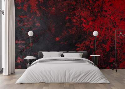 Painted background texture red and black Wall mural