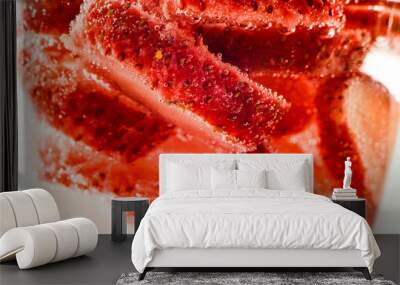 Strawberry berry in water in vials of gas Wall mural