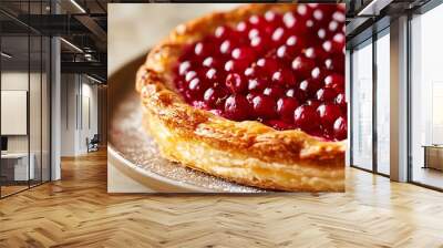 Delicious homemade cranberry tart with flaky golden crust and juicy cranberries, perfect dessert for the holidays or any special occasion. Wall mural