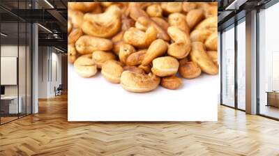 Cooked, roasted cashew nut on isolate background. Wall mural