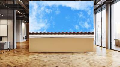 tile house roof among bright sky Wall mural