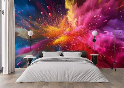 Abstract colorful explosion with vibrant hues. Wall mural