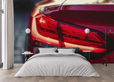 Close-up of the rear light of a modern car. Wall mural