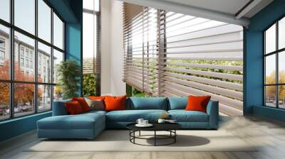  wood venetian blind , 3d render Wall mural