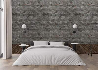 old brick wall and wood floor,3d  Wall mural