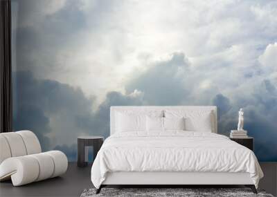 The sky with clouds moving with the wind. Wall mural