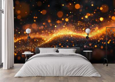 Abstract Orange Glitter Bokeh Background Wall mural