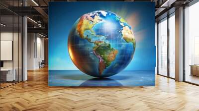 Artistic of a business earth globe with word cloud copy space background, business, earth, globe,artistic Wall mural