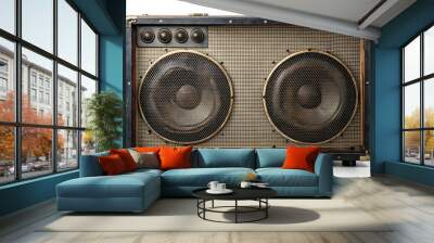 Grungy vintage bass amp with huge 15 inch speakers isolated, grungy, vintage, bass amp, amplifier, speaker, music, equipment Wall mural