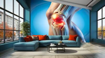 of a meniscus tear in the knee, Meniscus, Tear, Injury, Knee, Joint, Pain, Orthopedics, Medical, Diagnosis, Trauma, Cartilage Wall mural