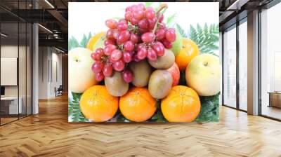 Healthy fruit isolated on white background Wall mural