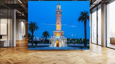 Izmir clock tower. The famous clock tower became the symbol of Izmir Wall mural