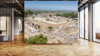 Ruins of temple in Corinth, Greece - Archaeology background. Wall mural