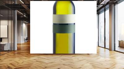 White wine bottle isolated on white Wall mural