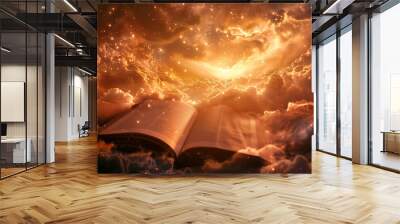 The Bible the Word of God the Gospel in the Clouds of Heaven Way to Salvation Wall mural