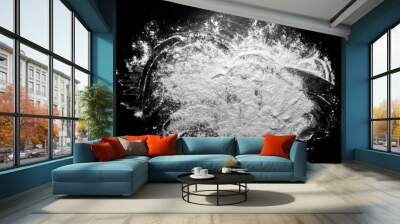 White flour on black background Wall mural