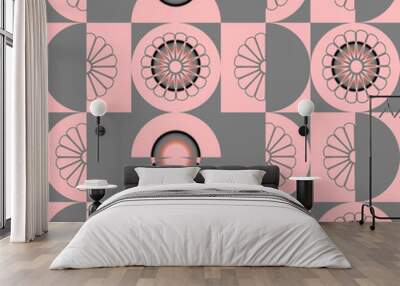 Geometric Ornament Circle Decorative Flower Seamless Pattern Wall mural