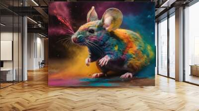 a color powdered mouse Wall mural