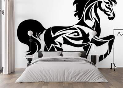 Magic unicorn silhouette vector illustration. Wall mural