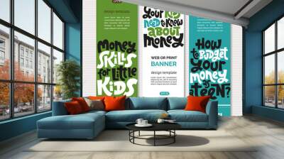 Kid finance lettering Wall mural