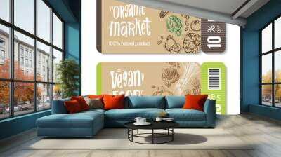 Organic Market Kit Vector Illustration Wall mural